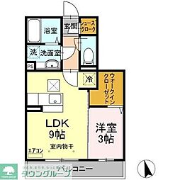 サンガーデン 1階1LDKの間取り
