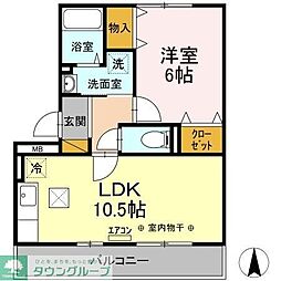 グランド・ソレーユ　II 1階1LDKの間取り