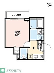 ルナネスト津田沼 1階1Kの間取り