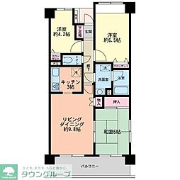 習志野台野村ハイツ 2階3LDKの間取り