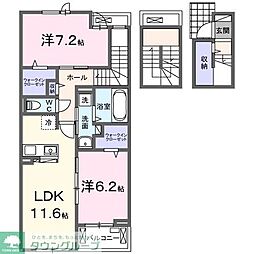 ハピネスI番館 3階2LDKの間取り