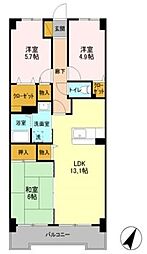 ヒロ末広 7階3LDKの間取り