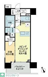 プレシスヴィアラ船橋 2階1LDKの間取り