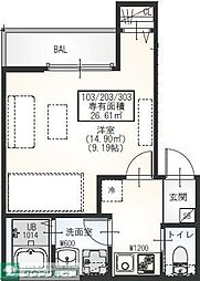ＧＲＡＤＵＳ二和向台II 1階1Kの間取り