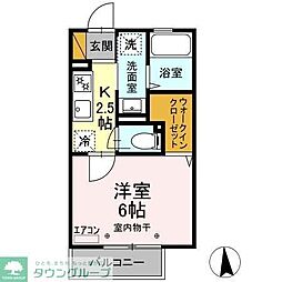 エスポワールII 1階1Kの間取り