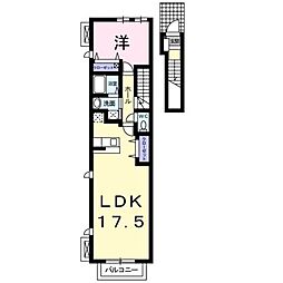 プラウド幕張本郷　VIII 2階1LDKの間取り