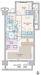 ロイヤルパークス船橋 5階2LDKの間取り