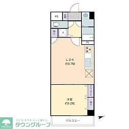 ランデージ津田沼 3階1LDKの間取り