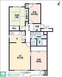 千葉都市モノレール 作草部駅 徒歩13分の賃貸マンション 1階3LDKの間取り