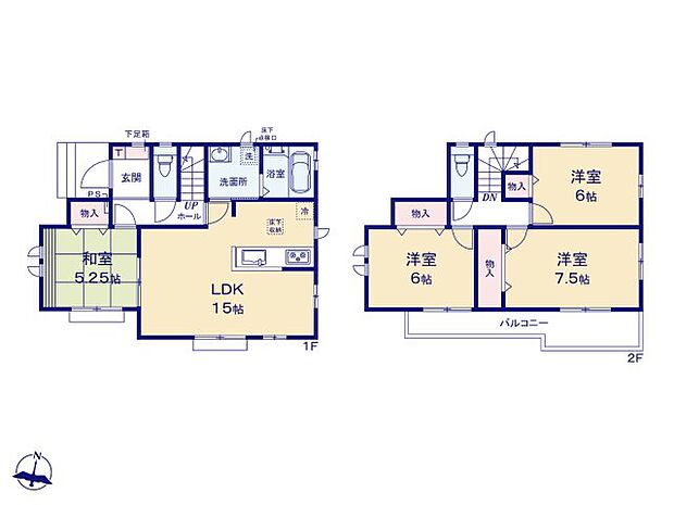 2階3部屋は全室6帖以上のゆとりある間取りで　ご家族それぞれのお時間も大切に出来ます。