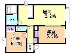 間取図画像 2LDK