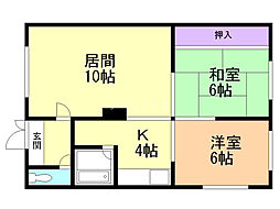 コーポ池田A 2LDKの間取図画像