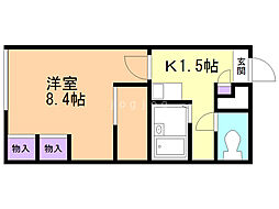 レオパレスアルジャン 1Kの間取図画像