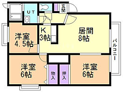 ウィンディア1 3LDKの間取図画像
