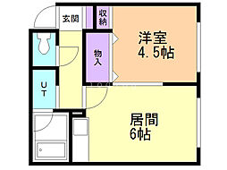 マーガレットハイツ 1DKの間取図画像