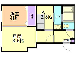 ブランノワールＩＮＣＥＮＳＥ 3階1LDKの間取り