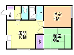 コーポスワン 2DKの間取図画像