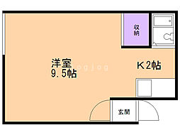 ロイヤルハイツ山の手A 1Kの間取図画像
