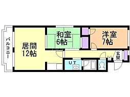 総業八軒ハイム 2LDKの間取図画像
