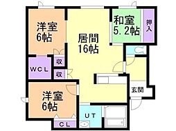 タウンハウス西野参番館 1階3LDKの間取り