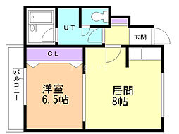 レイソル発寒 1LDKの間取図画像