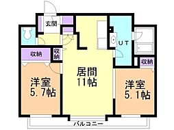 間取図画像 2LDK