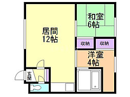 渡辺マンション 2LDKの間取図画像