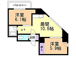 ファンシー西町 2LDKの間取図画像