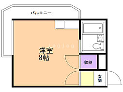 ドミニオン琴似 3階ワンルームの間取り
