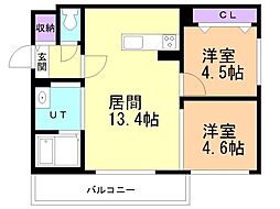仮）キャトルラヴィ 5階2LDKの間取り