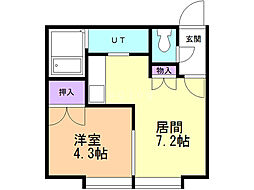 カーサエスペンド 1DKの間取図画像
