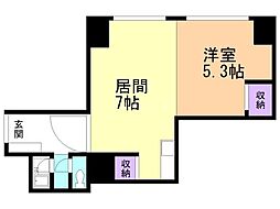 琴似ドムール 1DKの間取図画像