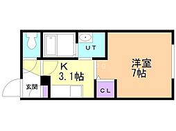スペチアーレ手稲 1Kの間取図画像