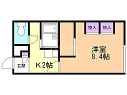 レオパレスフロラシオン 1Kの間取図画像