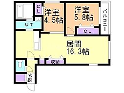 間取図画像 2LDK