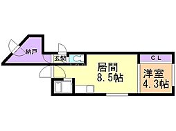 プログレス琴似 1LDKの間取図画像
