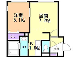 ルシエル 1LDKの間取図画像