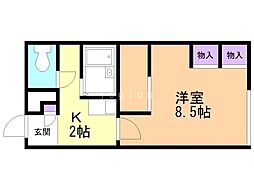 レオパレスノナ 1Kの間取図画像
