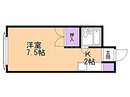 ハイデンスMM八軒 1Kの間取図画像