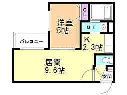 KOKOMO手稲 1LDKの間取図画像