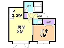 フリーダムハイツ・N 1LDKの間取図画像