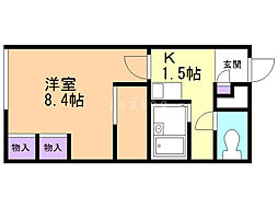 レオパレスアルジャン 1Kの間取図画像