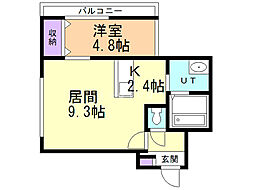 gardenterrace 1LDKの間取図画像