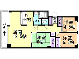ガーデンハウス手稲ステーションスクエア 3LDKの間取図画像