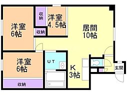 ニューハウス平和台 3LDKの間取図画像