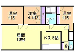 シャレード藤P 3LDKの間取図画像