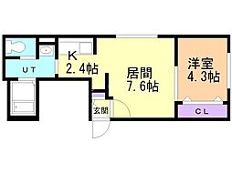 ネクステージ手稲本町 1LDKの間取図画像