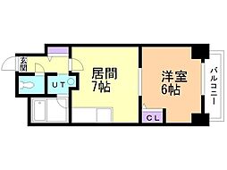 コートロティ琴似 1DKの間取図画像