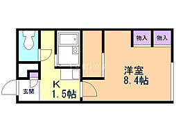 レオパレス西野 1Kの間取図画像