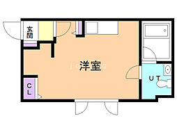 ウエストコーポ ワンルームの間取図画像